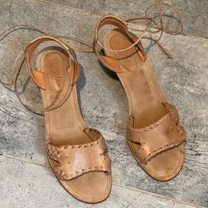 Steven Alan Minimalist Ankle Tie Heeled Leather Sandals- Size 40 (8.5-9.5 US)